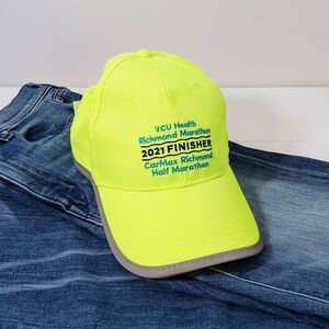 Richmond Half Marathon 2021 Finisher Baseball Hat Hi-Viz Neon Yellow